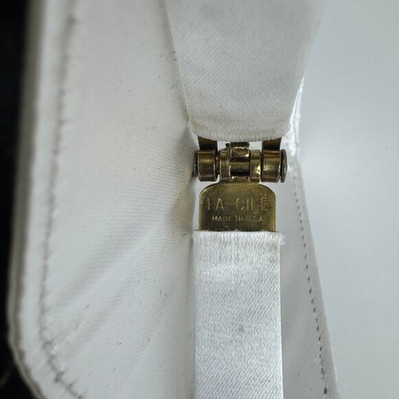 Vintage Facile White Lace Satin Evening Clutch – 1950s–60s Made in USA - Picture 5 of 16